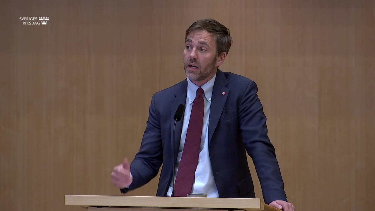 Stillbild från Debatt om förslag, Sänkt alkoholskatt för alkoholvaror från oberoende småproducenter