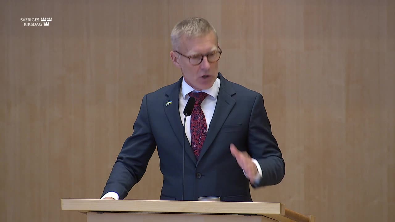 Stillbild från Debatt om förslag, Nordiskt samarbete inklusive Arktis