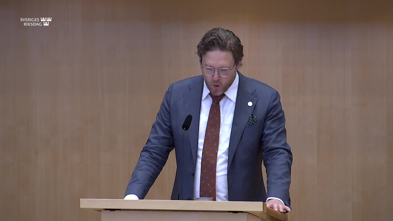 Stillbild från Debatt om förslag, Vindkraft i kommuner