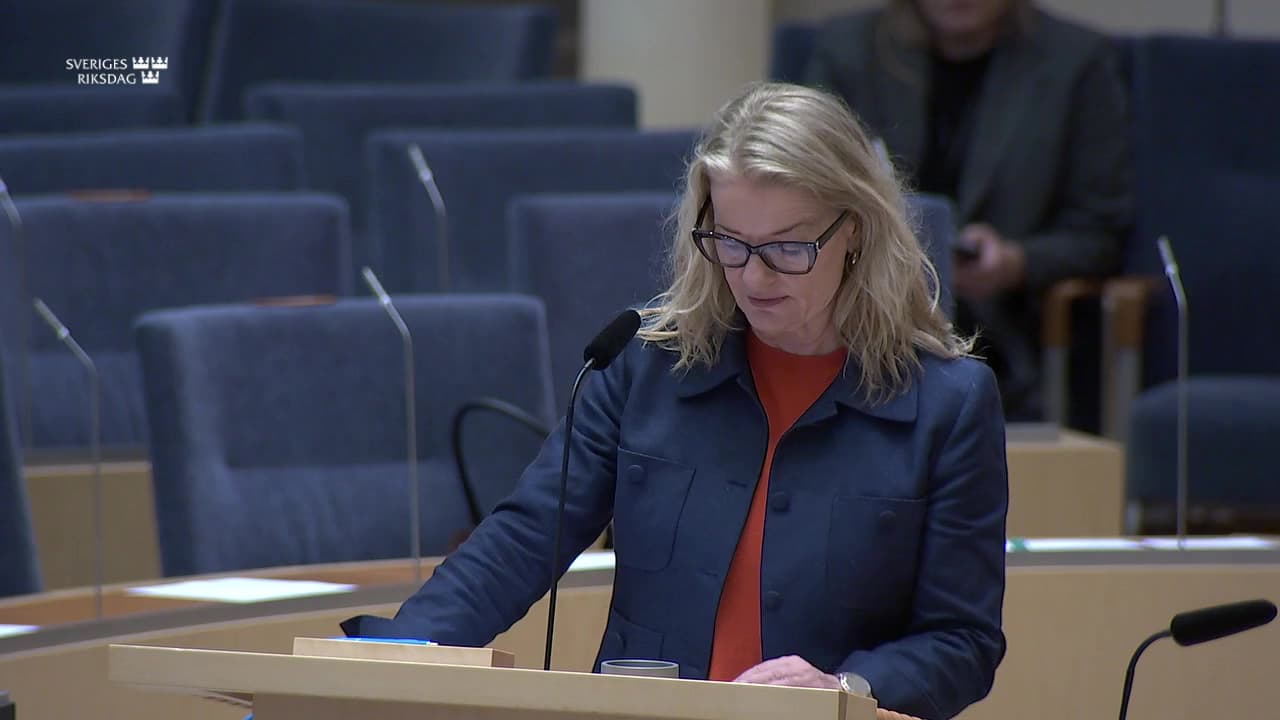 Stillbild från Interpellationsdebatt, Våld och kränkningar på internatskolor