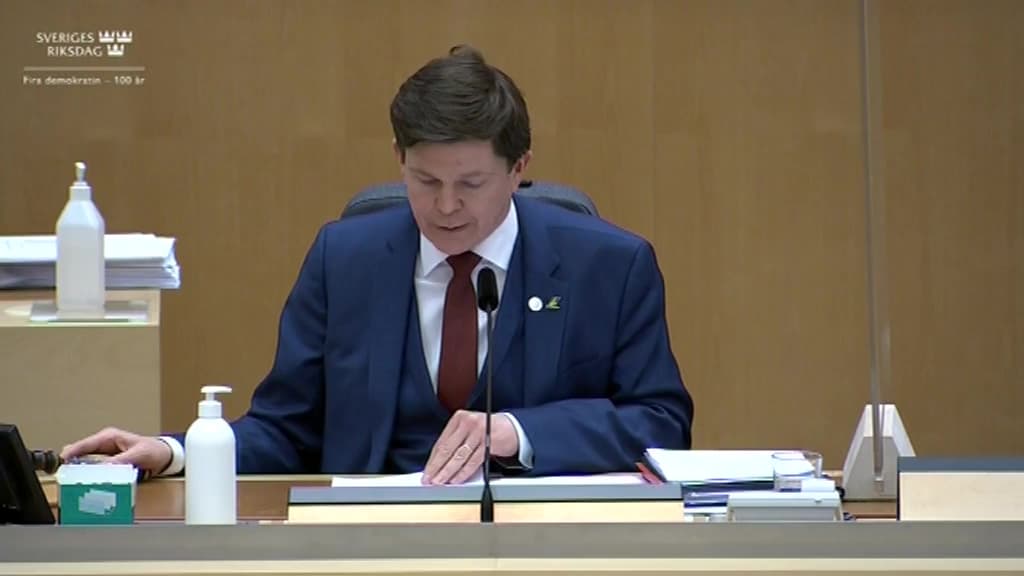 Stillbild från Beslut, Beslut: Utgiftsområde 26 Statsskuldsräntor m.m.