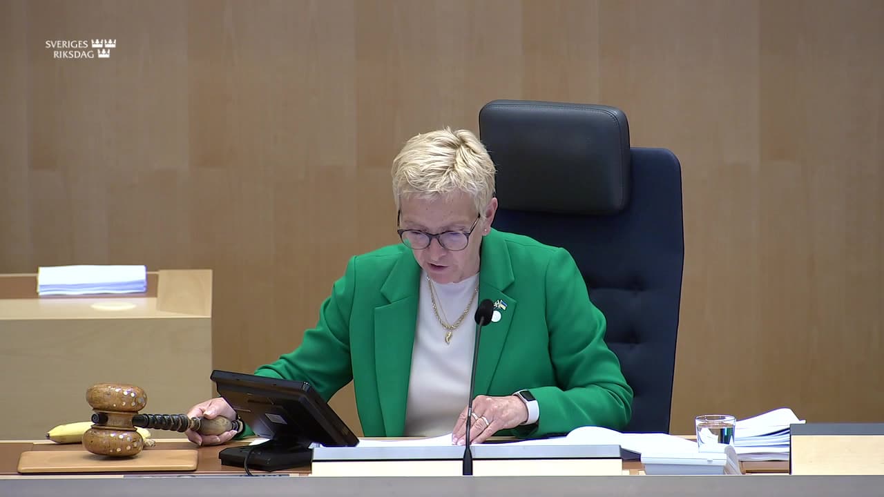 Stillbild från Debatt om förslag, Verksamhetsredogörelser för riksdagens nämnder