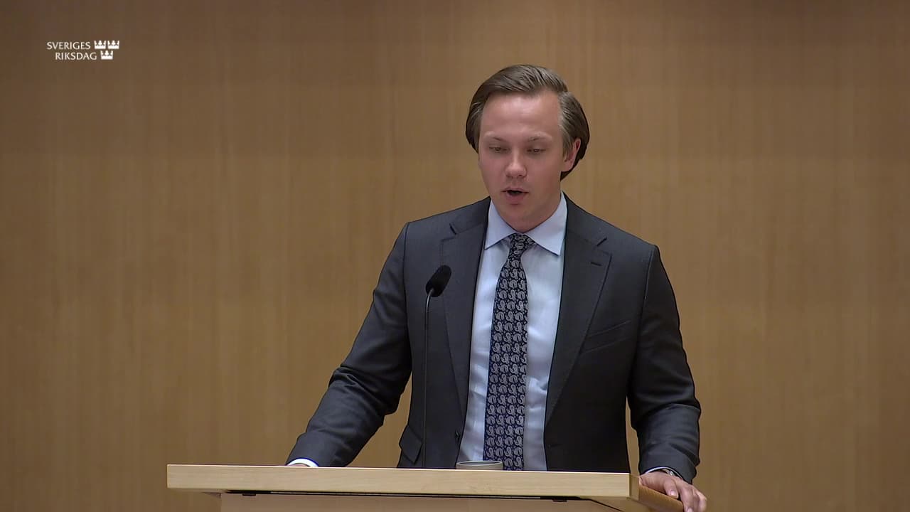 Stillbild från Debatt om förslag, Nya lagar om elsystemet