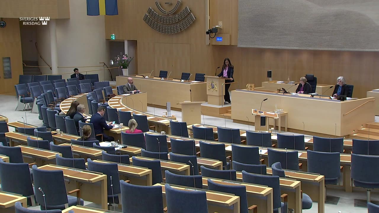 Stillbild från Särskild debatt, Särskild debatt om lantbrukets kostnadsutveckling 