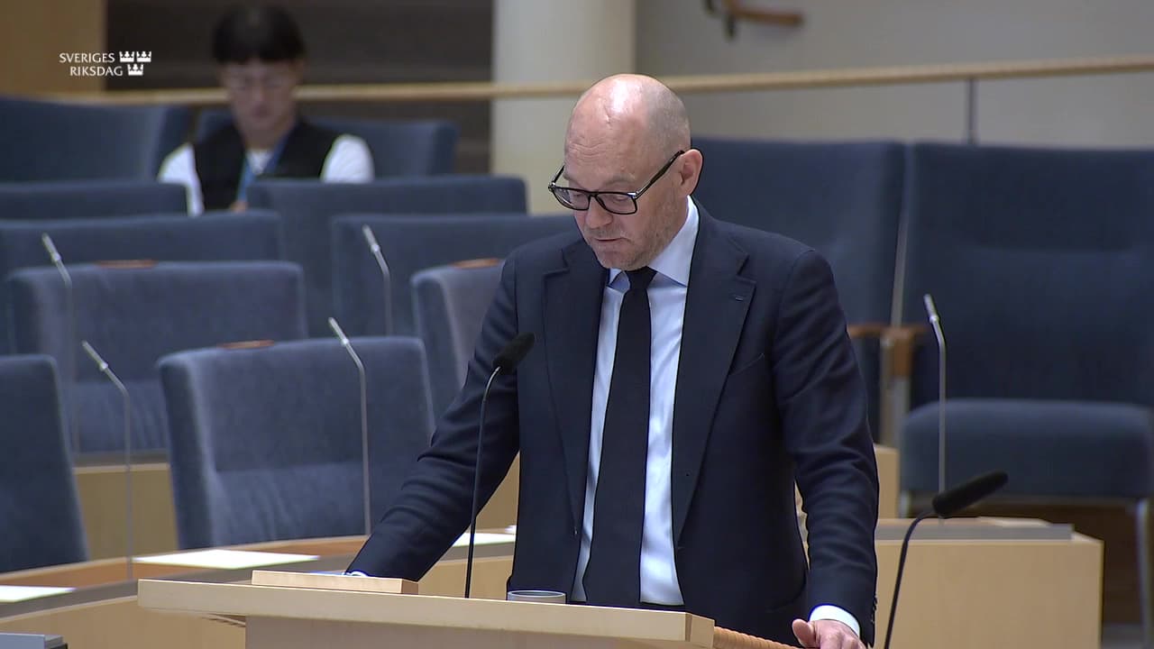 Stillbild från Interpellationsdebatt, Klimatpåverkan från transporter inom Stockholms stad