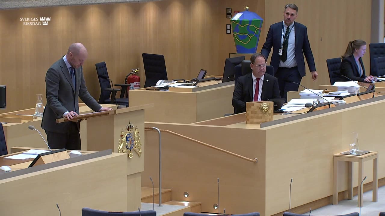 Stillbild från Debatt om förslag, Ny myndighet för miljöprövning