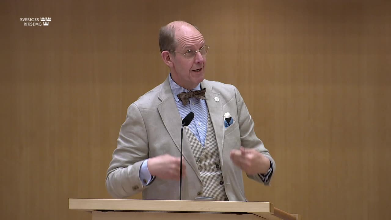 Stillbild från Debatt om förslag, Indelning i utgiftsområden