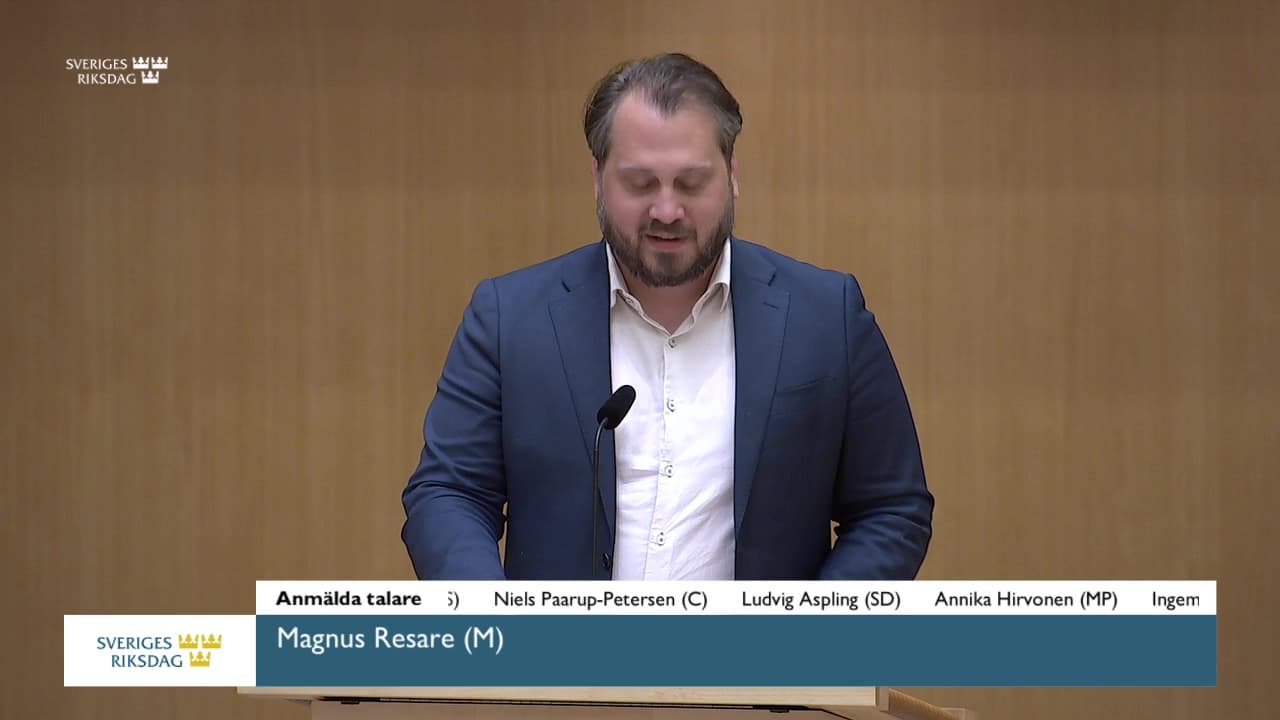 Stillbild från Debatt om förslag, Skärpta regler om utvisning på grund av brott