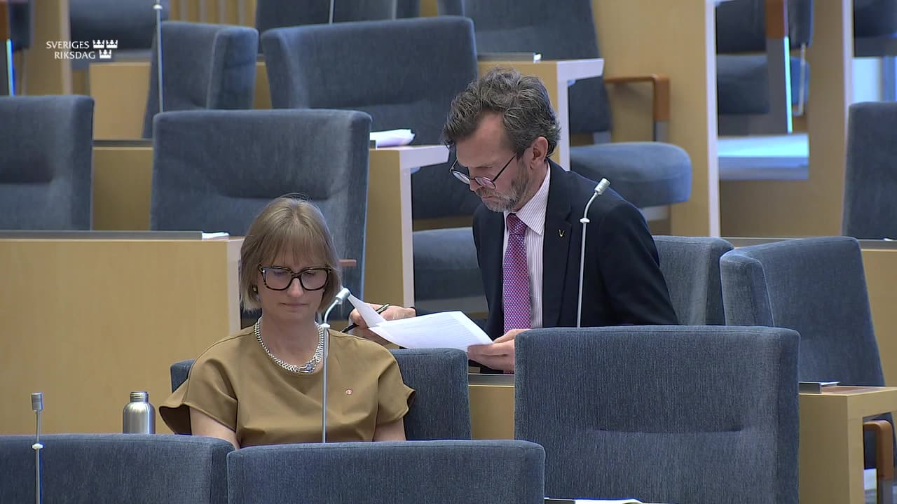 Stillbild från Interpellationsdebatt, Humanitärt tillträde till Gaza
