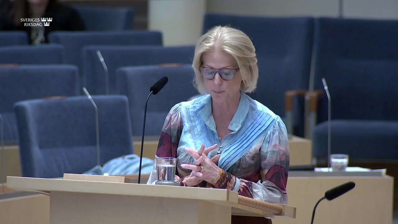 Stillbild från Interpellationsdebatt, Regeringens ekonomiska politik