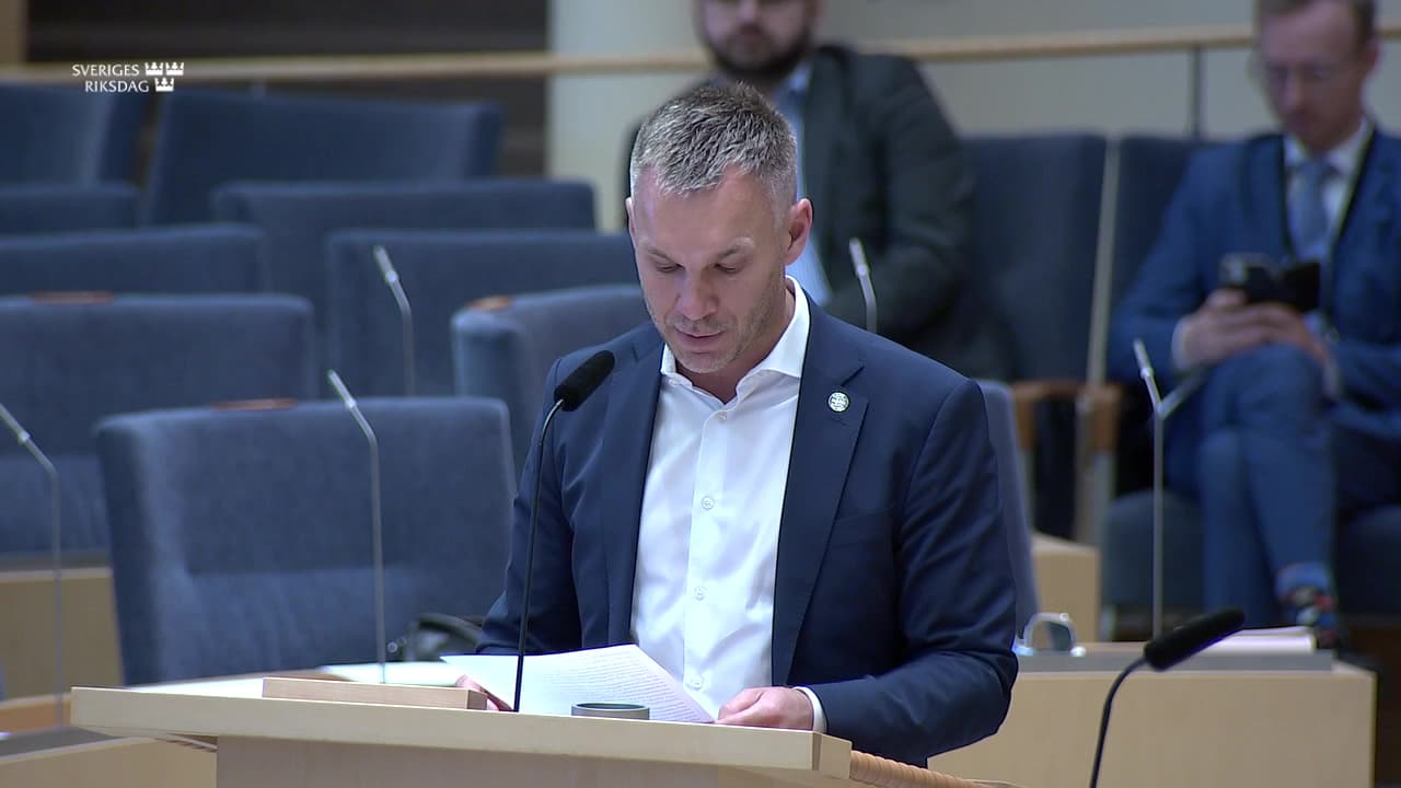 Stillbild från Interpellationsdebatt, Ett reformerat utjämningssystem för en jämlik välfärd