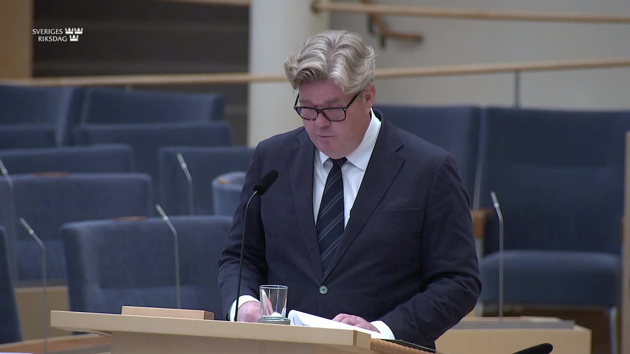 Stillbild från Interpellationsdebatt, Rättssäkerheten inom rättsväsendet