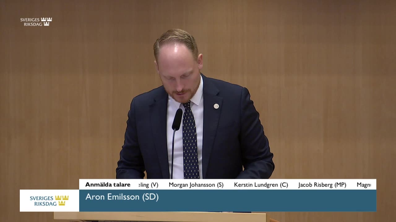 Stillbild från Debatt om förslag, Sveriges utrikes underrättelsetjänst