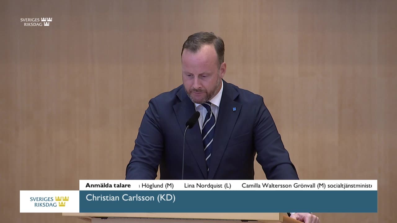 Stillbild från Debatt om förslag, Förebyggande insatser inom socialtjänsten till skydd för barn och unga vid bristande medverkan