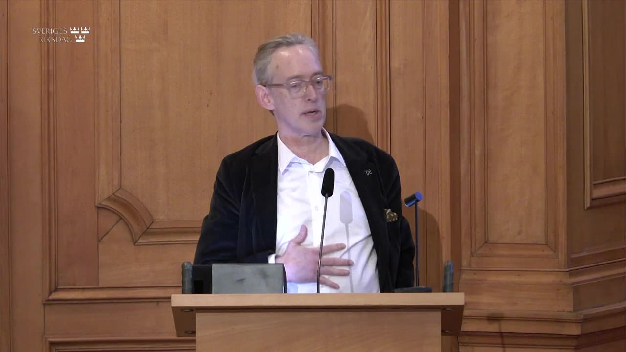 Stillbild från Öppet seminarium, Riksdagens forskningsdag: Politiken och de långsiktiga utmaningarna