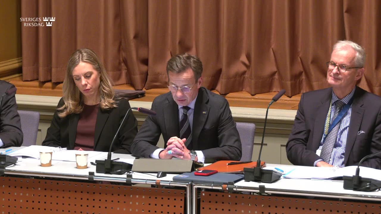 Stillbild från Öppet sammanträde, Öppet sammanträde i EU-nämnden