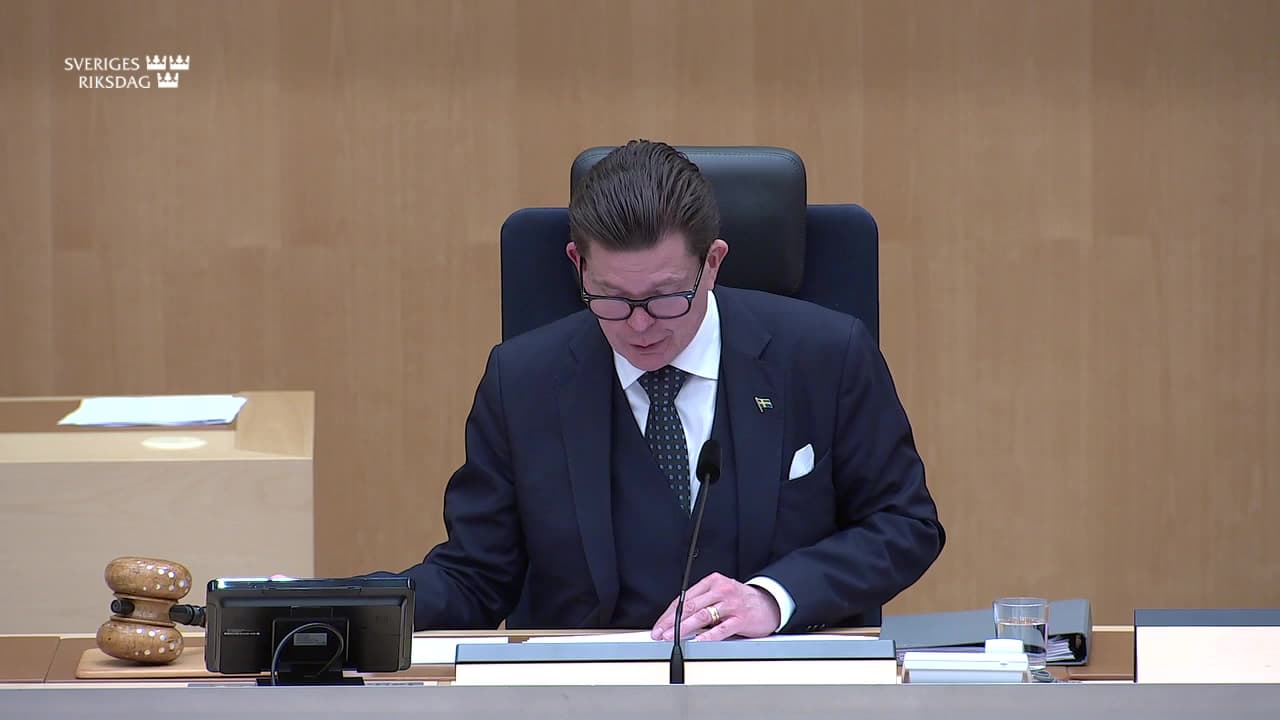 Stillbild från Övrigt kammaren, Val till sex riksdagsorgan