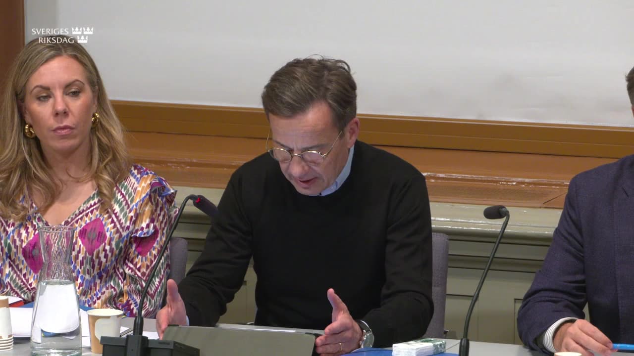 Stillbild från Öppet sammanträde, Öppet sammanträde i EU-nämnden