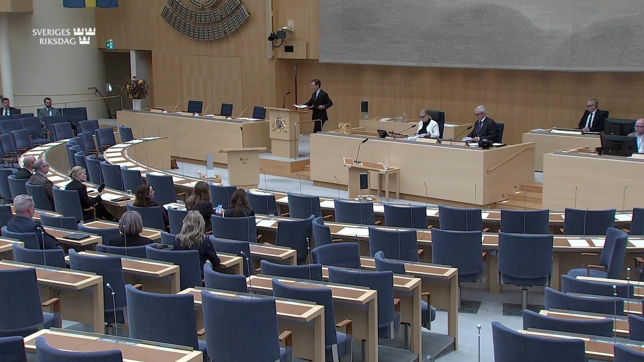Stillbild från Information från regeringen, Återrapportering från Europeiska rådets möte