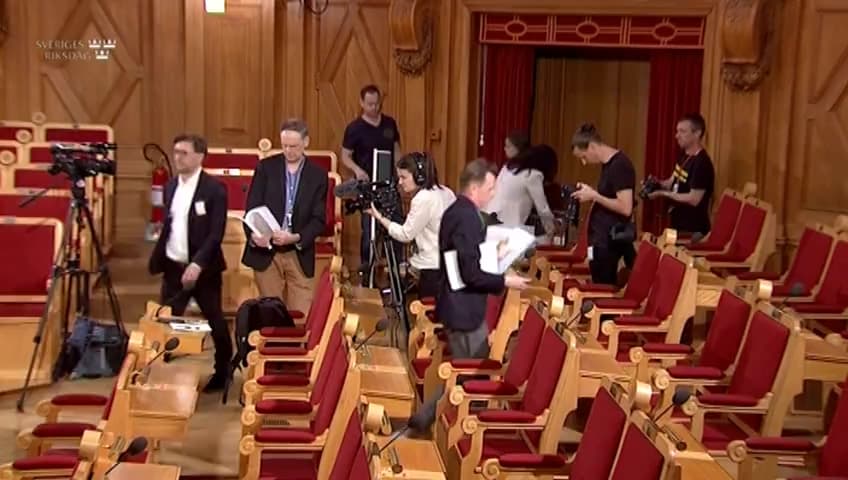 Stillbild från Presskonferens, Pressträff med KU efter justering av granskningsbetänkandet