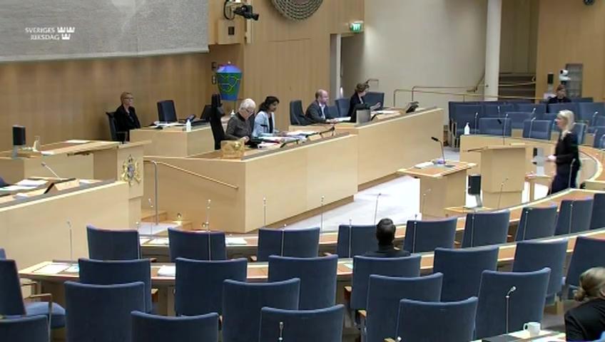 Stillbild från Debatt om förslag, Extra ändringsbudget för 2020 - Förlängd rätt till ersättning för riskgrupper med anledning av coronaviruset