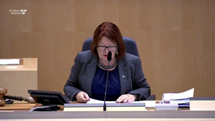 Stillbild från Debatt om förslag, Kompletterande bestämmelser till EU:s förordning om ömsesidigt erkännande av beslut om frysning och beslut om förverkande