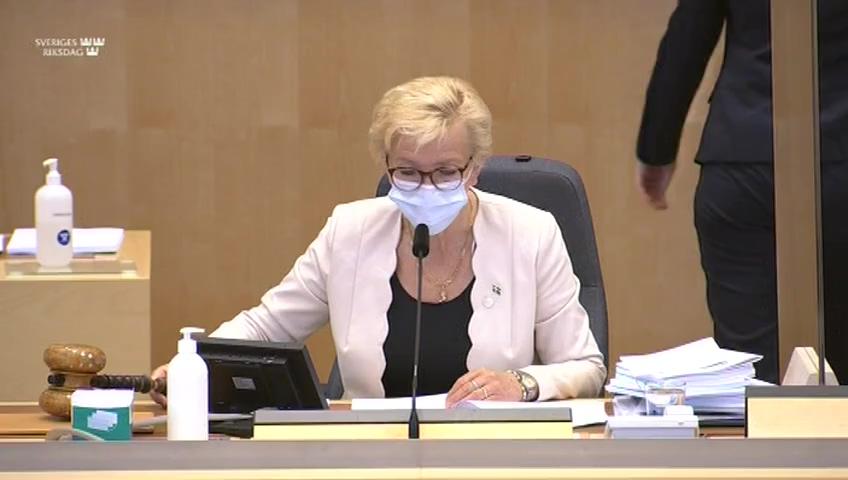 Stillbild från Debatt om förslag, Riksrevisionens årsredovisning för 2020