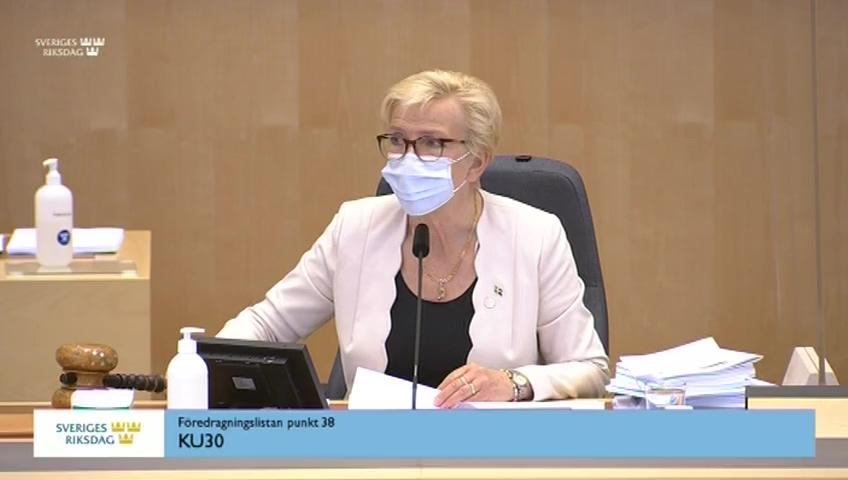 Stillbild från Debatt om förslag, Verksamhetsredogörelser för riksdagens nämnder