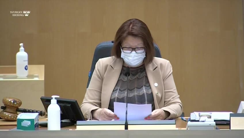 Stillbild från Särskild debatt, Särskild debatt om händelseutvecklingen i Ryssland