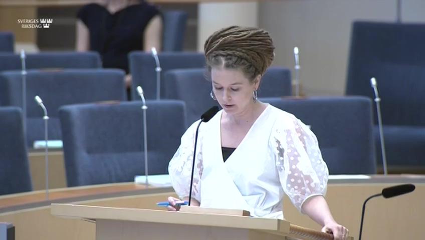 Stillbild från Interpellationsdebatt, Älvdalska som språk