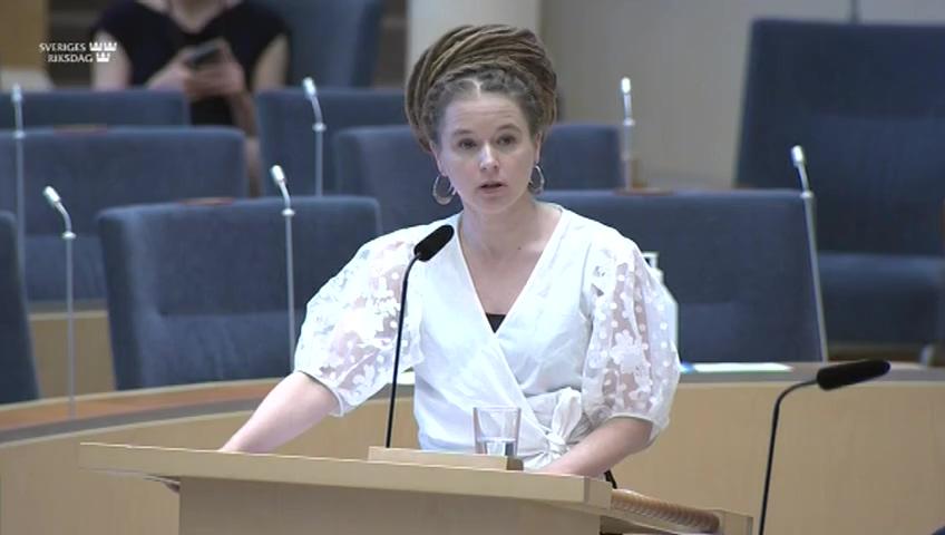 Stillbild från Interpellationsdebatt, De nya föreskrifterna för mediestöd