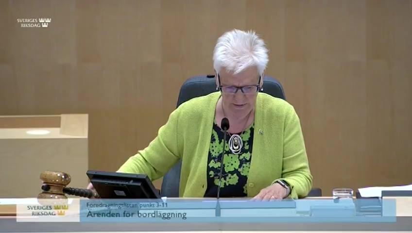 Stillbild från Debatt om förslag, Rättelse i lagen om näringsförbud