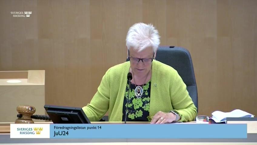 Stillbild från Debatt om förslag, Stärkt integritet i Rättsmedicinalverkets verksamhet