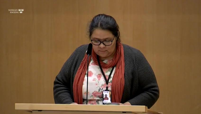 Stillbild från Debatt om förslag, Riksrevisionens rapport om jämställdhet i Almis låneverksamhet