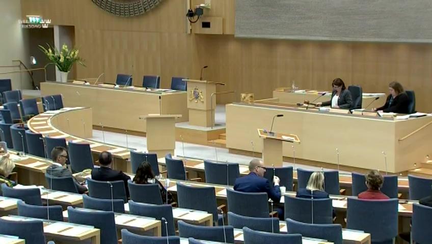 Stillbild från Debatt om förslag, Statistik på upphandlingsområdet