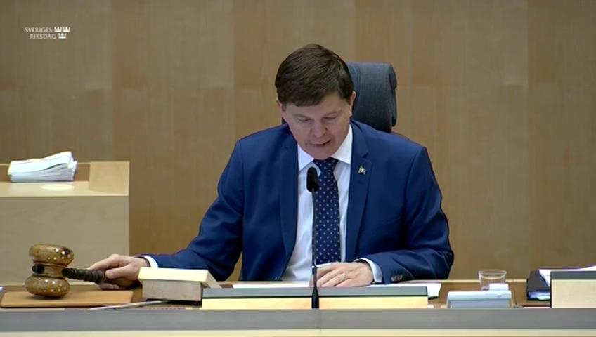 Stillbild från Debatt om förslag, Ändring i det nordiska skatteavtalet