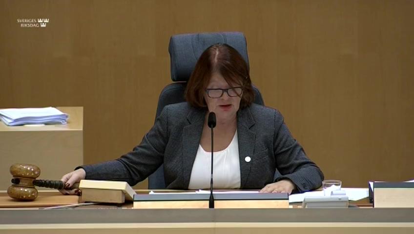 Stillbild från Debatt om förslag, Riksrevisorernas årliga rapport 2019