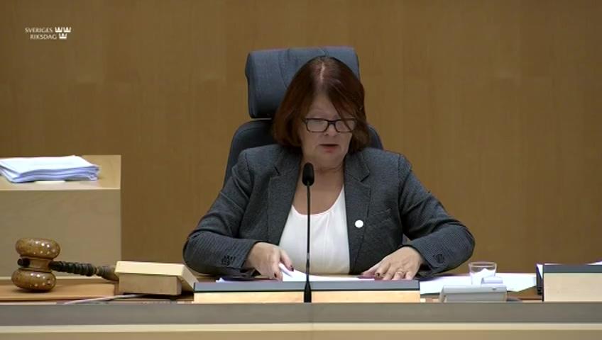 Stillbild från Debatt om förslag, Riksrevisionens rapport om scenarier inom miljö-, energi-, transport- och bostadspolitiken