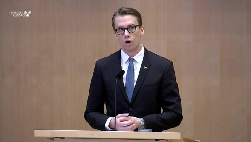 Stillbild från Debatt om förslag, Medgivande för Riksbanken att delta i Internationella valutafondens finansieringslösning