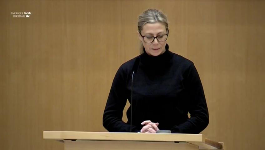 Stillbild från Debatt om förslag, Riksrevisionens rapport om bostadsbidrag och trångboddhet