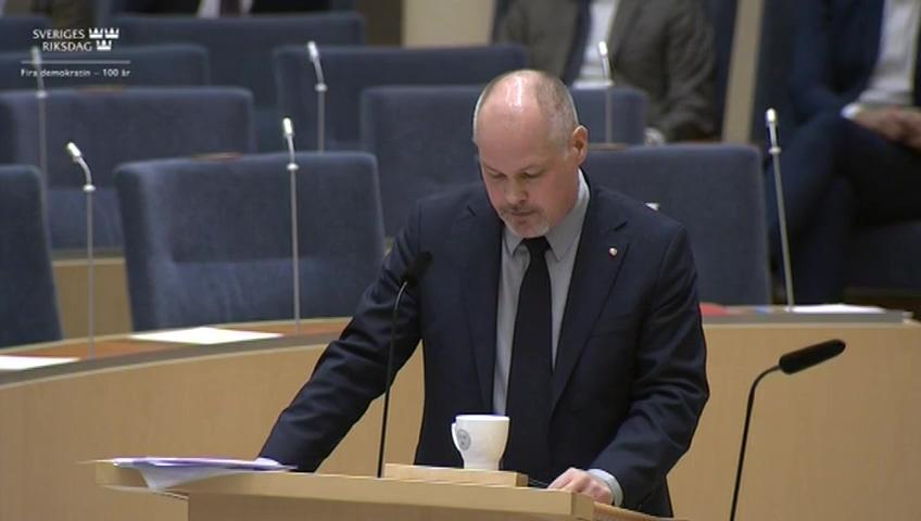 Stillbild från Interpellationsdebatt, Dödsskjutningarna i januari