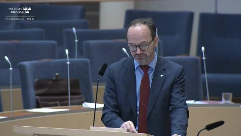 Stillbild från Interpellationsdebatt, Sänkta hastighetsbegränsningar och en levande landsbygd