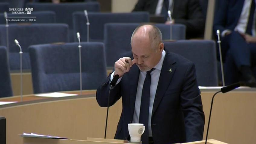 Stillbild från Interpellationsdebatt, Beroendevården inom kriminalvården