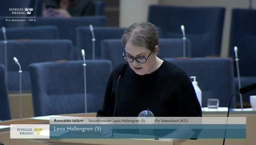Stillbild från Interpellationsdebatt, Omprövning av rätten till assistansersättning