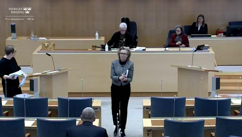 Stillbild från Interpellationsdebatt, Stärkt rätt till personlig assistans