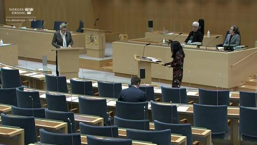 Stillbild från Interpellationsdebatt, Kunskaps- och kompetensutveckling om hedersförtryck