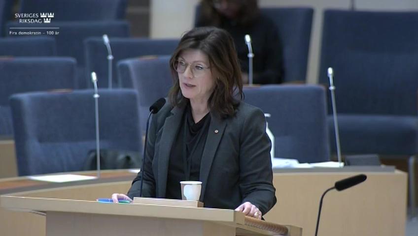 Stillbild från Interpellationsdebatt, Sexualisering av flickor i tidig ålder genom slöja