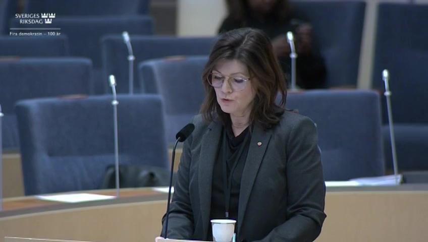 Stillbild från Interpellationsdebatt, Reformeringen av Arbetsförmedlingen