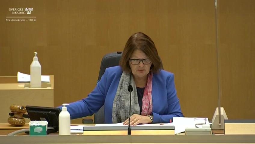 Stillbild från Debatt om förslag, Subsidiaritetsprövning av kommissionens förslag till revidering av LULUCF-regelverket