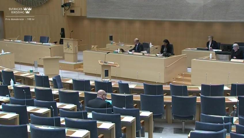 Stillbild från Debatt om förslag, Avtal om social trygghet mellan Sverige och Japan